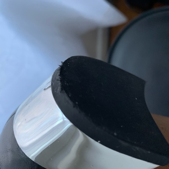 Franco Sarto Black Leather w/ metallic block heel - Picture 7 of 7